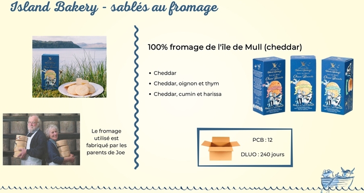 Présentation sablés au fromage Island Bakery